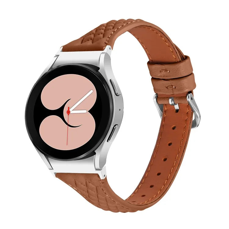 For Samsung Galaxy Watch6 40mm / 44mm / Watch6 Classic 43mm / 47mm Watch Strap Top-Layer Cow Leather Watchband