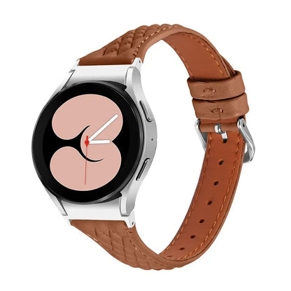 For Samsung Galaxy Watch6 40mm / 44mm / Watch6 Classic 43mm / 47mm Watch Strap Top-Layer Cow Leather Watchband