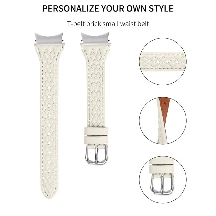 For Samsung Galaxy Watch6 40mm / 44mm / Watch6 Classic 43mm / 47mm Watch Strap Top-Layer Cow Leather Watchband
