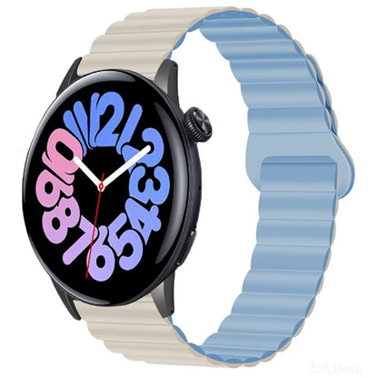 For vivo Watch 3 Magnetic Sport Loop Watch Band Silicone Dual Color Strap