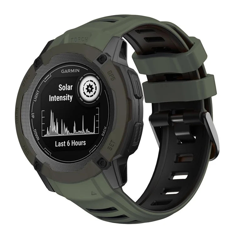 For Garmin Instinct 2X Silicone Watch Straps Dual Color Wrist Band