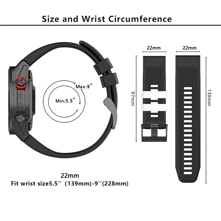 KALEBOL KLB-SSGJ-001 For Garmin Fenix 7 / Fenix 7 Pro Sport Straps 22mm Silicone Watch Band
