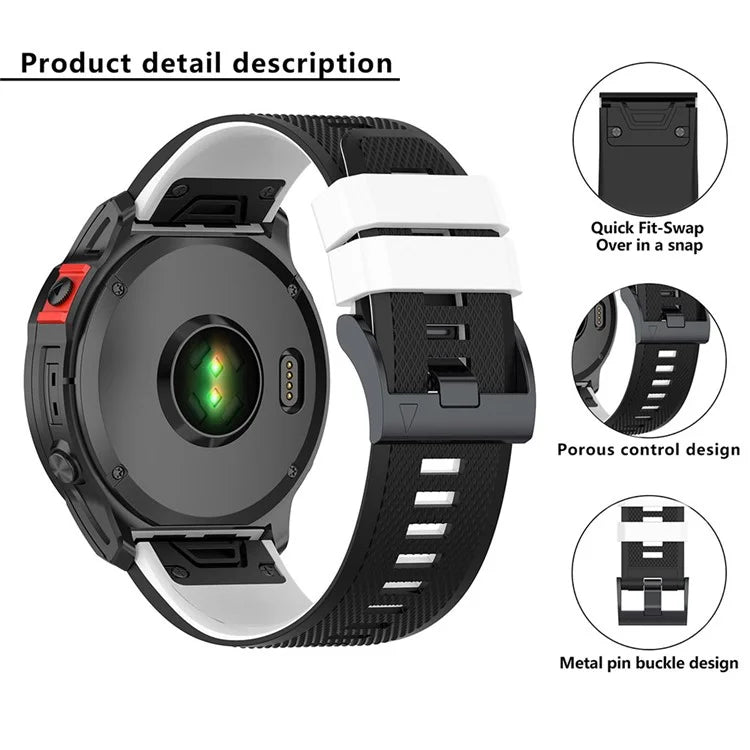 KALEBOL KLB-SSGJ-001 For Garmin Fenix 7 / Fenix 7 Pro Sport Straps 22mm Silicone Watch Band