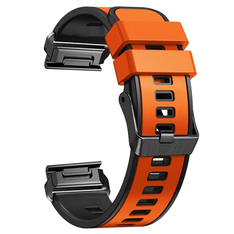 KALEBOL KLB-SSGJ-001 For Garmin Fenix 7X / 7X Pro Silicone Watch Band 26mm Strap Dual Color