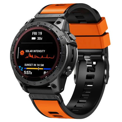KALEBOL KLB-SSGJ-001 For Garmin Fenix 7X / 7X Pro Silicone Watch Band 26mm Strap Dual Color