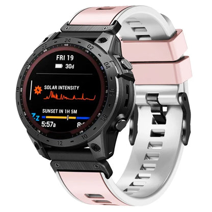 KALEBOL KLB-SSGJ-001 For Garmin Fenix 7X / 7X Pro Silicone Watch Band 26mm Strap Dual Color