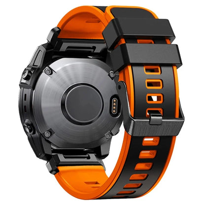 KALEBOL KLB-SSGJ-001 For Garmin Fenix 7X / 7X Pro Silicone Watch Band 26mm Strap Dual Color
