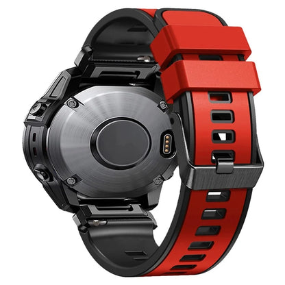 KALEBOL KLB-SSGJ-001 For Garmin Fenix 7X / 7X Pro Silicone Watch Band 26mm Strap Dual Color