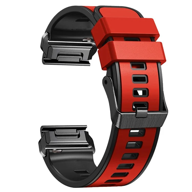 KALEBOL KLB-SSGJ-001 For Garmin Fenix 7X / 7X Pro Silicone Watch Band 26mm Strap Dual Color