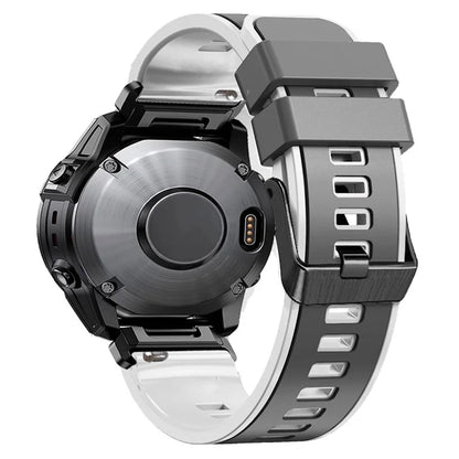KALEBOL KLB-SSGJ-001 For Garmin Fenix 7X / 7X Pro Silicone Watch Band 26mm Strap Dual Color