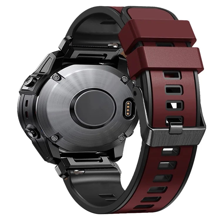 KALEBOL KLB-SSGJ-001 For Garmin Fenix 7X / 7X Pro Silicone Watch Band 26mm Strap Dual Color