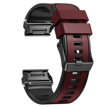 KALEBOL KLB-SSGJ-001 For Garmin Fenix 7X / 7X Pro Silicone Watch Band 26mm Strap Dual Color