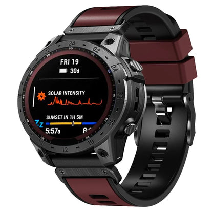 KALEBOL KLB-SSGJ-001 For Garmin Fenix 7X / 7X Pro Silicone Watch Band 26mm Strap Dual Color