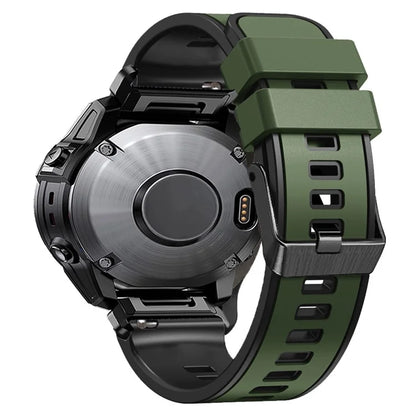 KALEBOL KLB-SSGJ-001 For Garmin Fenix 7X / 7X Pro Silicone Watch Band 26mm Strap Dual Color