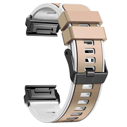 KALEBOL KLB-SSGJ-001 For Garmin Fenix 7X / 7X Pro Silicone Watch Band 26mm Strap Dual Color