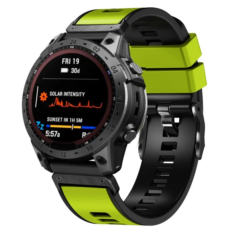 KALEBOL KLB-SSGJ-001 For Garmin Fenix 7X / 7X Pro Silicone Watch Band 26mm Strap Dual Color