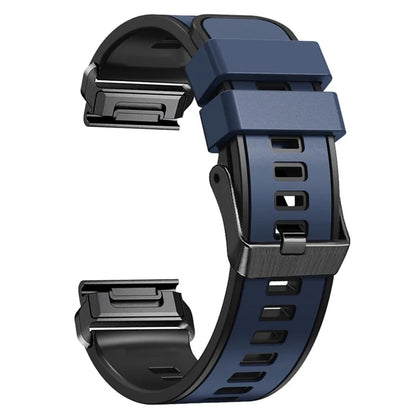 KALEBOL KLB-SSGJ-001 For Garmin Fenix 7X / 7X Pro Silicone Watch Band 26mm Strap Dual Color