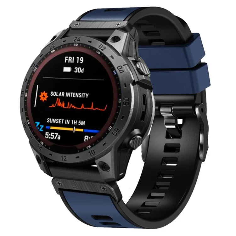 KALEBOL KLB-SSGJ-001 For Garmin Fenix 7X / 7X Pro Silicone Watch Band 26mm Strap Dual Color