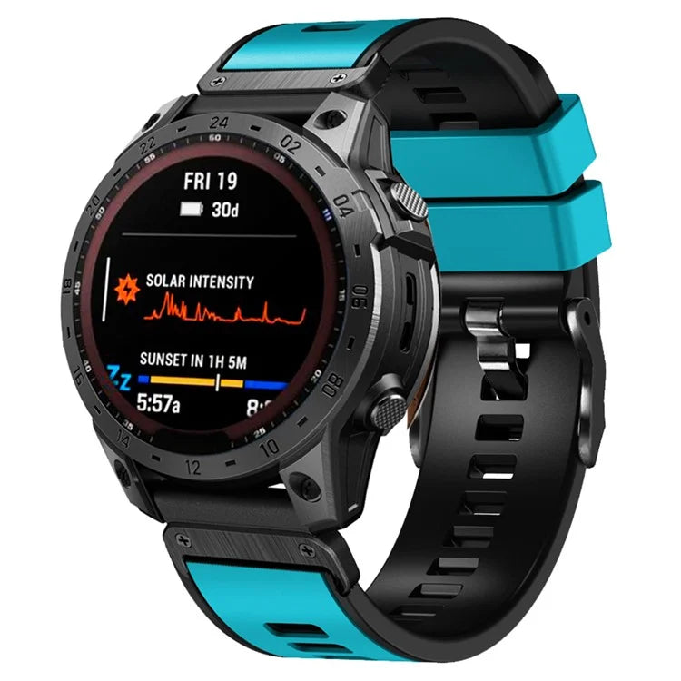 KALEBOL KLB-SSGJ-001 For Garmin Fenix 7X / 7X Pro Silicone Watch Band 26mm Strap Dual Color