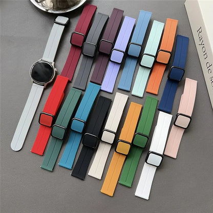 For Samsung Gear S3 Classic / Garmin Vivoactive 4 Silicone Magnetic Strap 22mm Watch Band