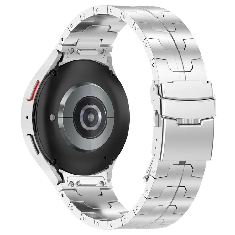 For Samsung Galaxy Watch6 40mm 44mm / Watch6 Classic 43mm 47mm Stainless Steel Band Watch Strap with Connector