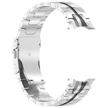 For Samsung Galaxy Watch6 40mm 44mm / Watch6 Classic 43mm 47mm Stainless Steel Band Watch Strap with Connector+Black