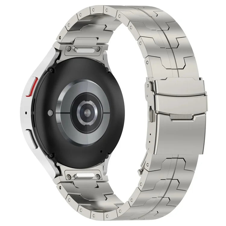 For Samsung Galaxy Watch6 40mm 44mm / Watch6 Classic 43mm 47mm Stainless Steel Band Watch Strap with Connector