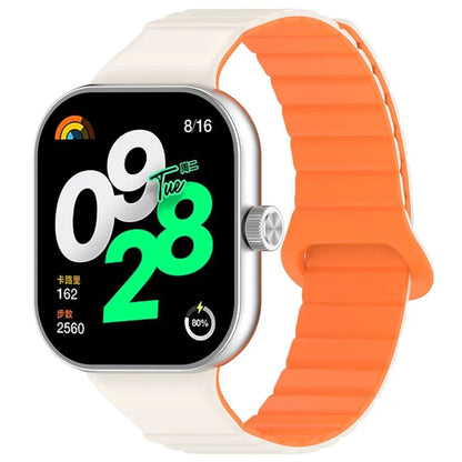 For Xiaomi Redmi Watch 4 / Smart Band 8 Pro Watch Band Dual Color Silicone Magnetic Wrist Strap
