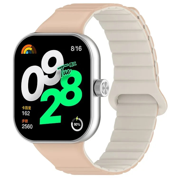 For Xiaomi Redmi Watch 4 / Smart Band 8 Pro Watch Band Dual Color Silicone Magnetic Wrist Strap