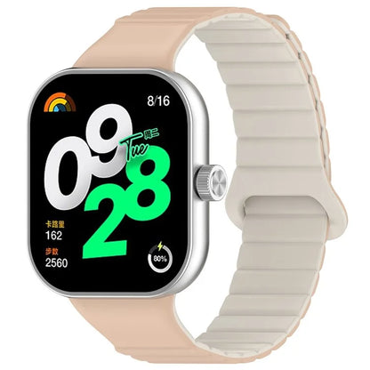 For Xiaomi Redmi Watch 4 / Smart Band 8 Pro Watch Band Dual Color Silicone Magnetic Wrist Strap