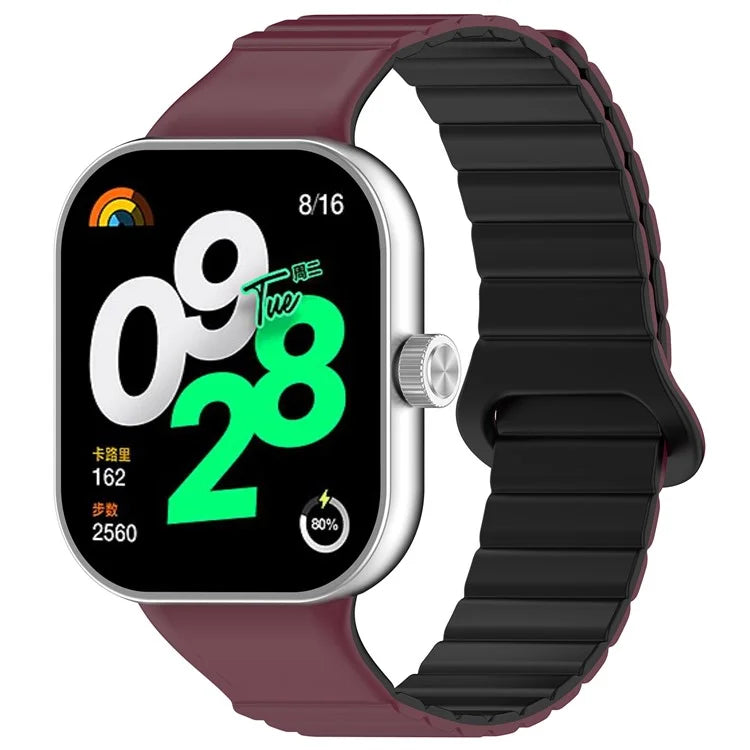 For Xiaomi Redmi Watch 4 / Smart Band 8 Pro Watch Band Dual Color Silicone Magnetic Wrist Strap