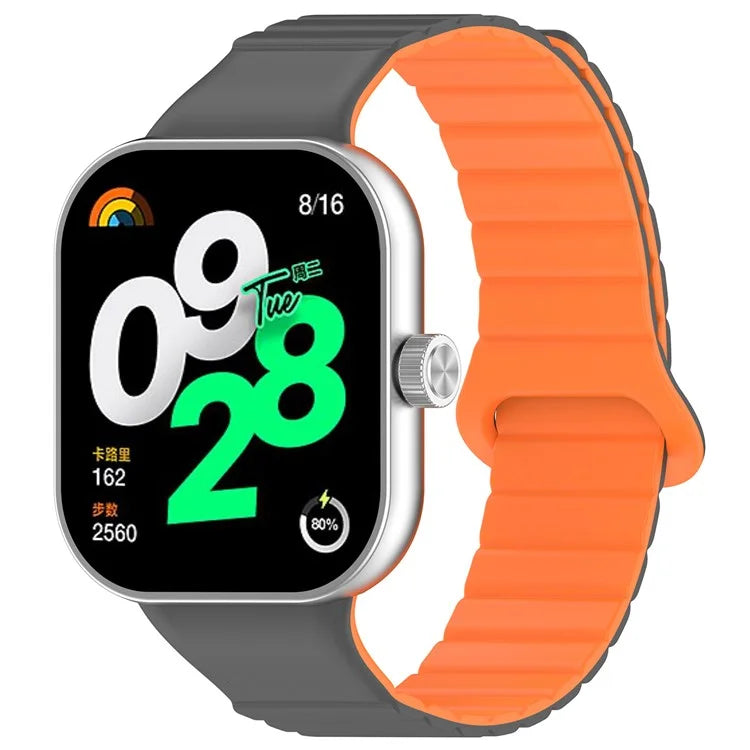 For Xiaomi Redmi Watch 4 / Smart Band 8 Pro Watch Band Dual Color Silicone Magnetic Wrist Strap