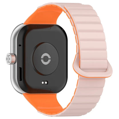 For Xiaomi Redmi Watch 4 / Smart Band 8 Pro Watch Band Dual Color Silicone Magnetic Wrist Strap
