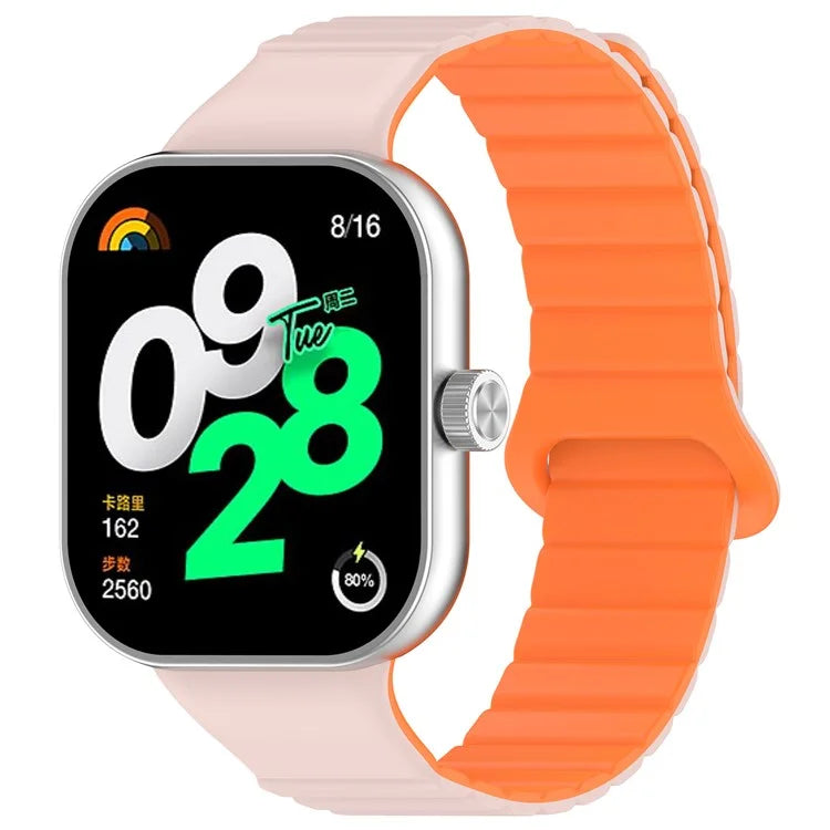 For Xiaomi Redmi Watch 4 / Smart Band 8 Pro Watch Band Dual Color Silicone Magnetic Wrist Strap