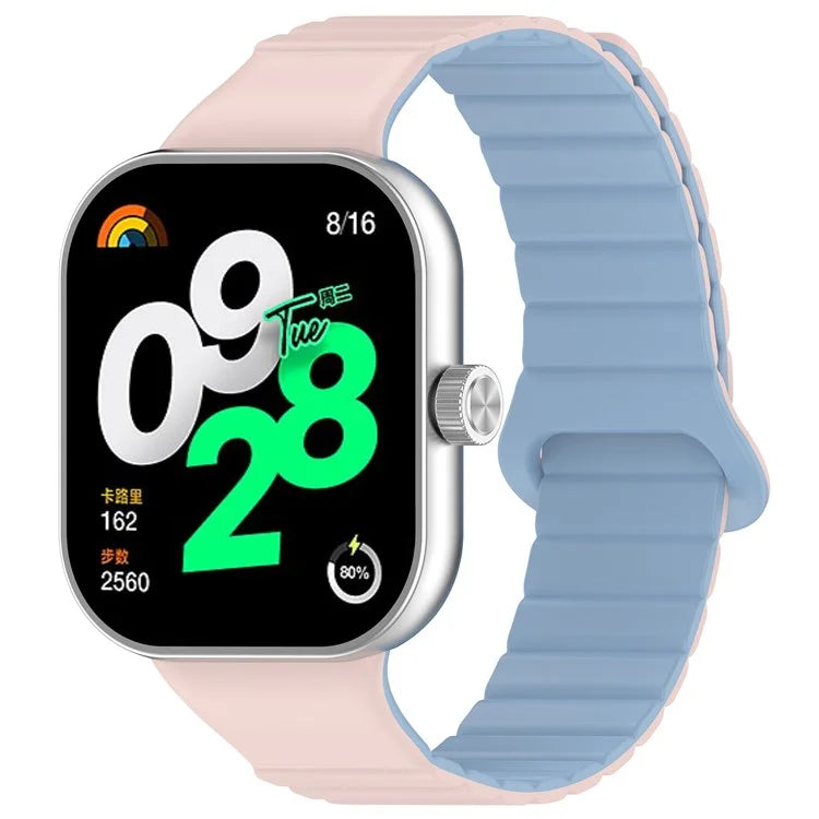 For Xiaomi Redmi Watch 4 / Smart Band 8 Pro Watch Band Dual Color Silicone Magnetic Wrist Strap