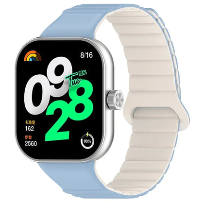 For Xiaomi Redmi Watch 4 / Smart Band 8 Pro Watch Band Dual Color Silicone Magnetic Wrist Strap