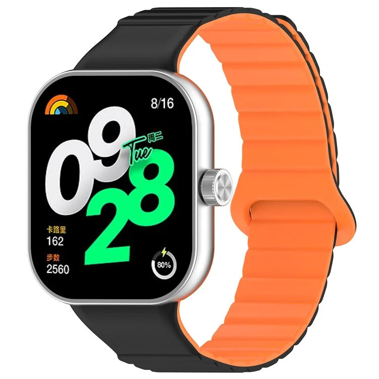 For Xiaomi Redmi Watch 4 / Smart Band 8 Pro Watch Band Dual Color Silicone Magnetic Wrist Strap