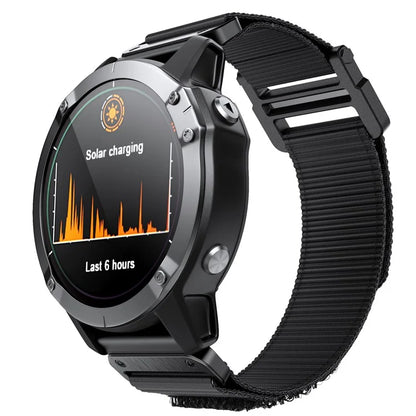 For Garmin Fenix 7X / 7X Pro / 6X QuickFit 26mm Watch Band Nylon Loop Adjustable Wrist Band