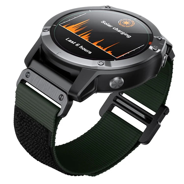 For Garmin Fenix 7X / 7X Pro / 6X QuickFit 26mm Watch Band Nylon Loop Adjustable Wrist Band