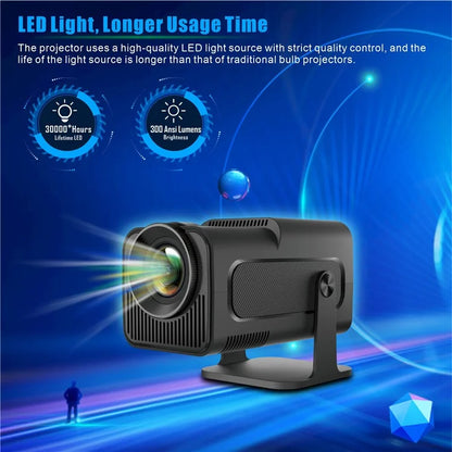 HY320 4K Android 11 Projector 1080P, 300ANSI, Dual WiFi 6, BT 5.0 Portable Projector