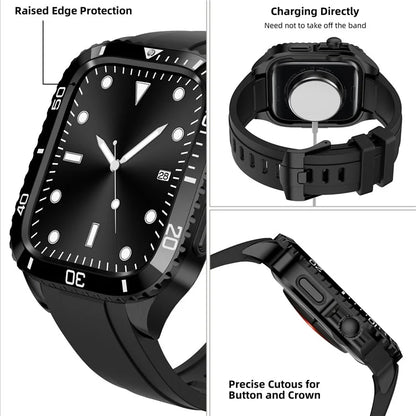 For Apple Watch SE (2023) / SE (2022) / SE / Series 6 5 4 44mm TPU Strap with Stainless Steel Watch Case