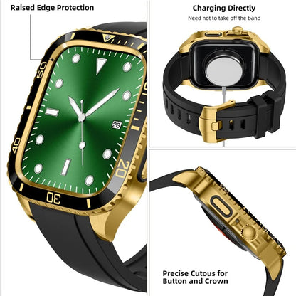 For Apple Watch SE (2023) / SE (2022) / SE / Series 6 5 4 44mm TPU Strap with Stainless Steel Watch Case