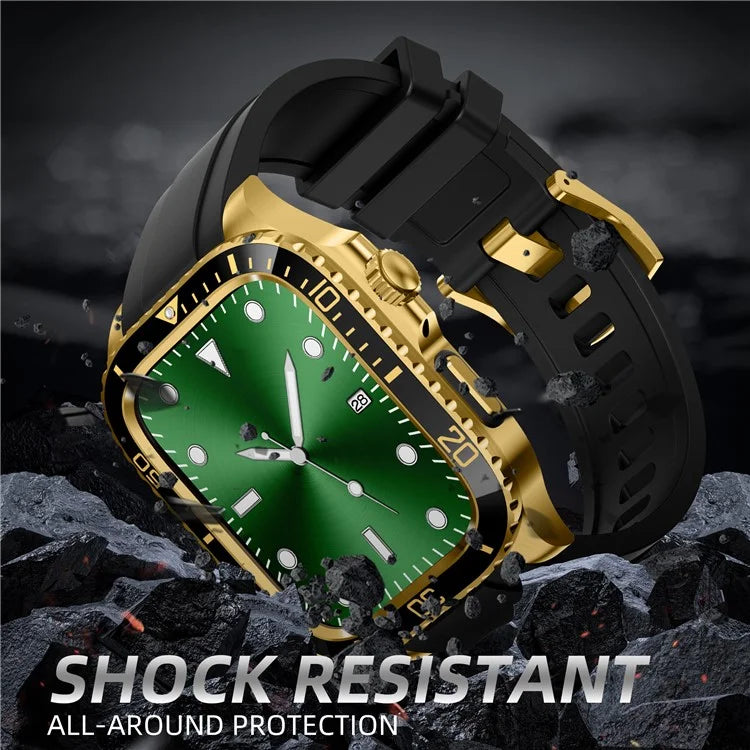 For Apple Watch SE (2023) / SE (2022) / SE / Series 6 5 4 44mm TPU Strap with Stainless Steel Watch Case
