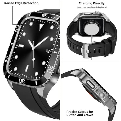 For Apple Watch SE (2023) / SE (2022) / SE / Series 6 5 4 44mm TPU Strap with Stainless Steel Watch Case