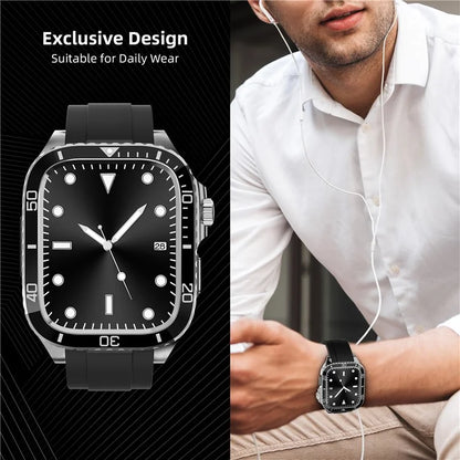 For Apple Watch SE (2023) / SE (2022) / SE / Series 6 5 4 44mm TPU Strap with Stainless Steel Watch Case