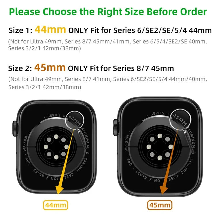 For Apple Watch Series 9 / 8 / 7 45mm Stainless Steel Replacement Strap with Integrated Watch Case