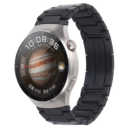 For Huawei Watch GT 4 46mm / Watch 4 / Watch 4 Pro 22mm Stainless Steel Band Folding Buckle Watch Strap