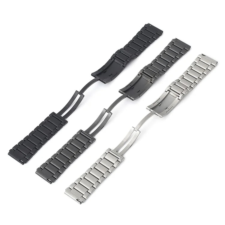 For Huawei Watch GT 4 46mm / Watch 4 / Watch 4 Pro 22mm Stainless Steel Band Folding Buckle Watch Strap