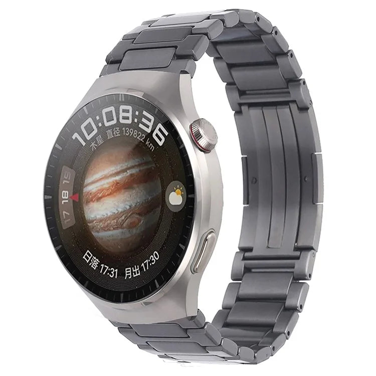 For Huawei Watch GT 4 46mm / Watch 4 / Watch 4 Pro 22mm Stainless Steel Band Folding Buckle Watch Strap