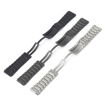 For Huawei Watch GT 4 46mm / Watch 4 / Watch 4 Pro 22mm Stainless Steel Band Folding Buckle Watch Strap